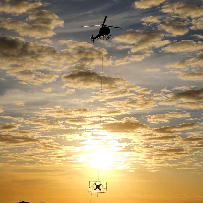 brisbane helicopter high rise glazing